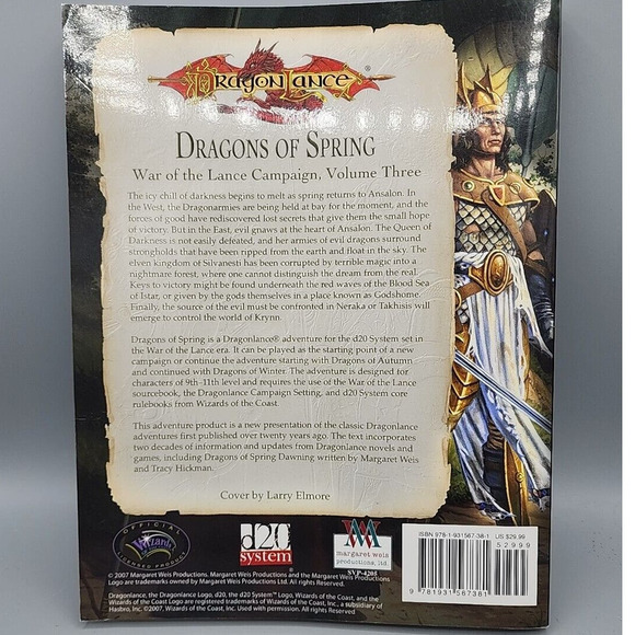 Dragonlance Dragons of Spring WOTC Licensed Book Very Good - Picture 2 of 11